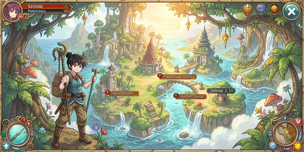 Layar utama game API5000 yang menampilkan karakter utama.